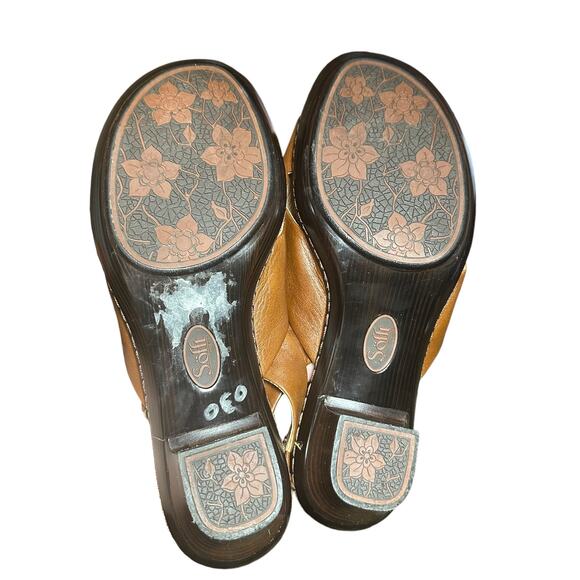 Sofft Brown Leather Slingback Sandals 8.5W Wide Width Comfort Heel Casual Shoes - Picture 6 of 10